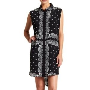 Kendall & Kylie Bandana Print Button Down Dress M